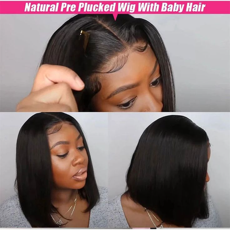 BOB LACE FRONTAL WIG SILKY STRAIGHT NATURAL COLOR BRAZILIAN HUMAN HAIR