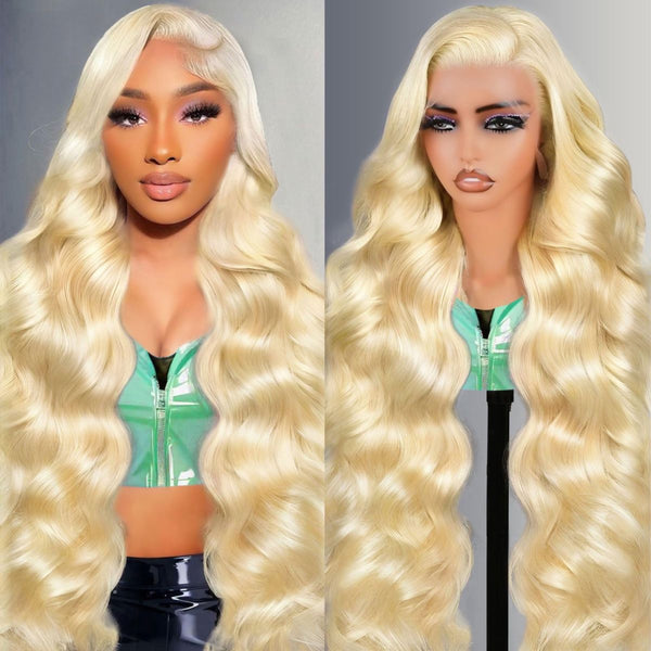 13X4 13X6 TRANSPARENT LACE FRONTAL WIG BODY WAVE #613 CAMBODIAN HUMAN HAIR
