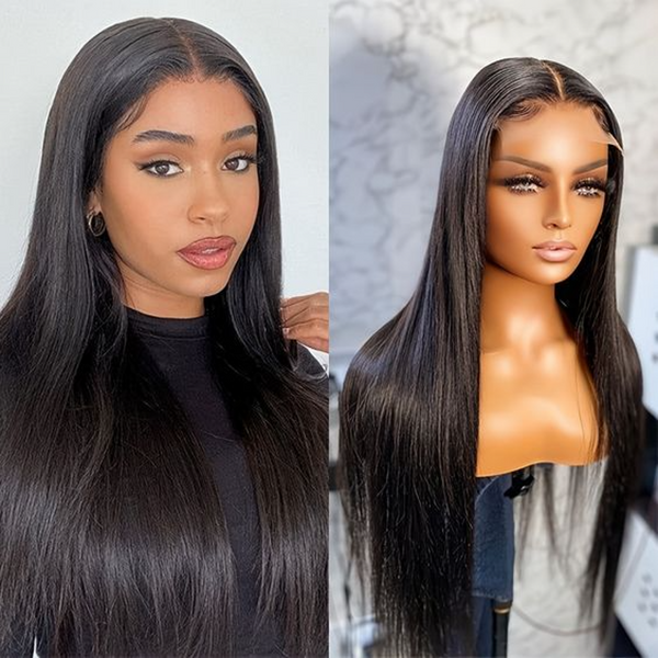 Lace Front Human Hair Wigs Straight Pre Plucked Hairline Baby Hair 6x6 Lace Front Wigs