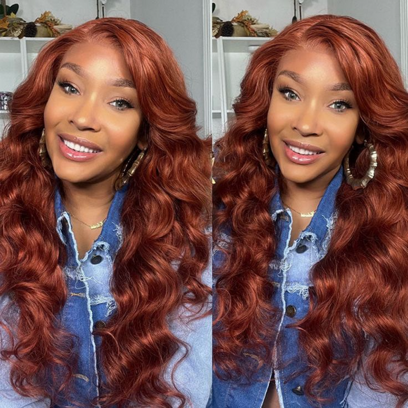 13x4 13x6 HD LACE FRONTAL wig SILKY STRAIGHT COLOR #30