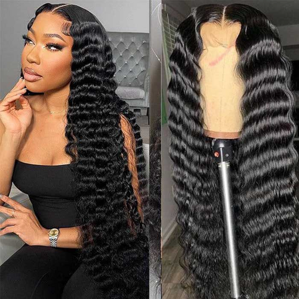 13X4 LACE FRONTAL WIG DEEP WAVE HIGHLIGHT BRAZILIAN HUMAN HAIR