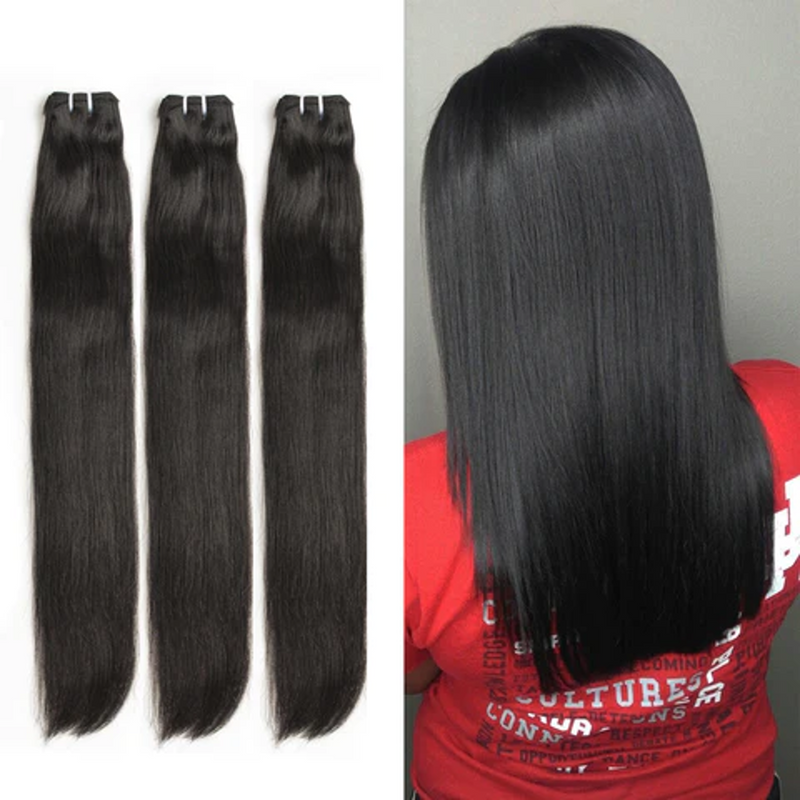 Double Drawn Bundles Natural Color Straight Brazilian Human Hair