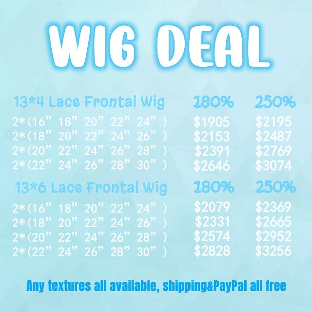 10PCS WIGS DEAL 180% DENSITY BRAZILIAN HUMAN HAIR