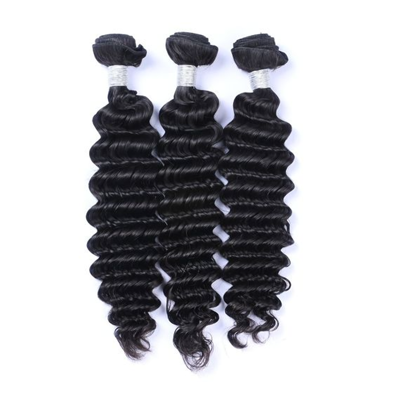 VIRGIN HAIR BUNDLES DEEP WAVE NATURAL COLOR 3PCS OR 4PCS