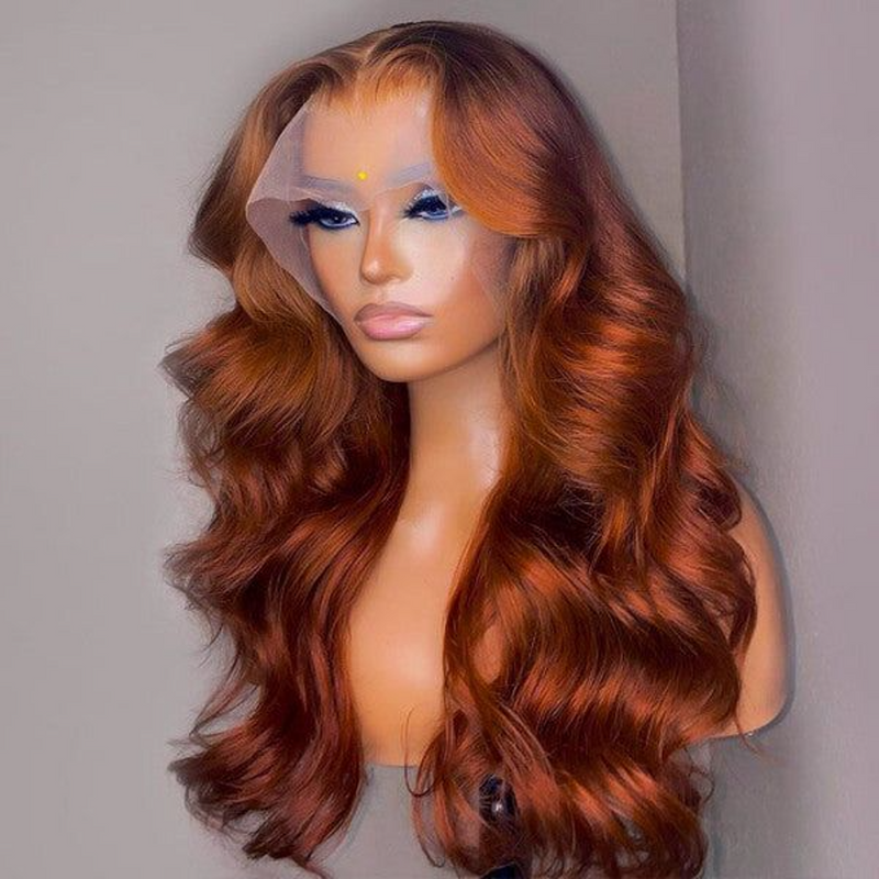 13x4 13x6 HD LACE FRONTAL wig SILKY STRAIGHT COLOR #30