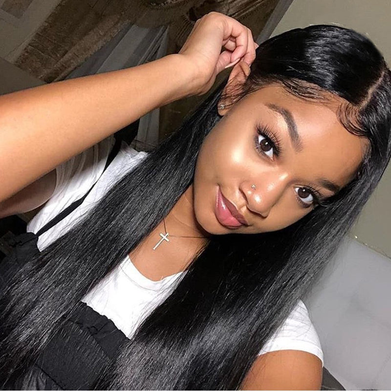  360 Lace Frontal Wig Pre Plucked With Baby Hair Straight Human Hair front Wigs 150% Density