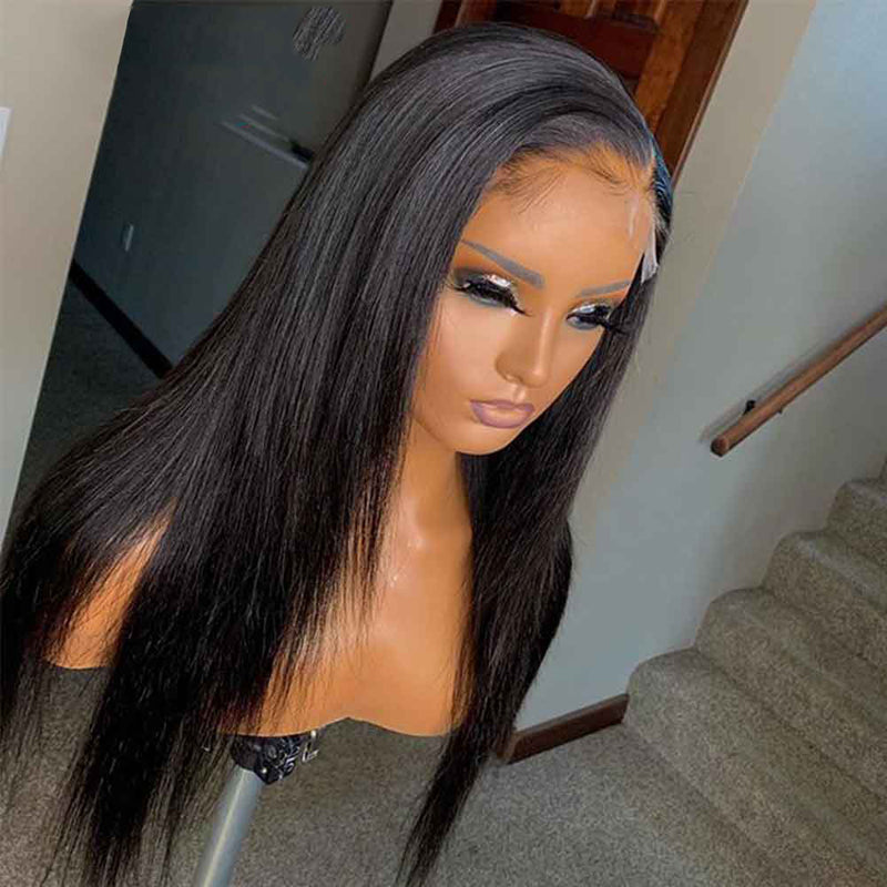 Transparent Lace Wig 150% Density Full Lace Wig Invisible Lace Front Human Hair Wigs Straight Preplucked Lace Wig Brazilian