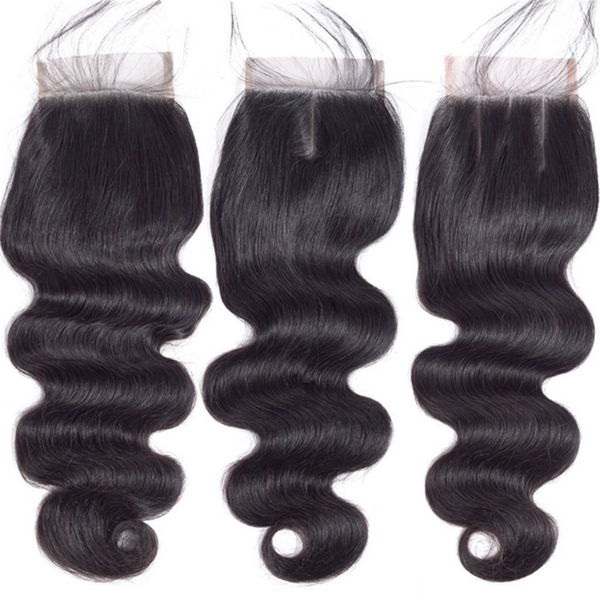 3PCS BODY WAVE BUNDLES WITH A CLOSURE NATURAL COLOR PERUVIAN HUMAN HAIR