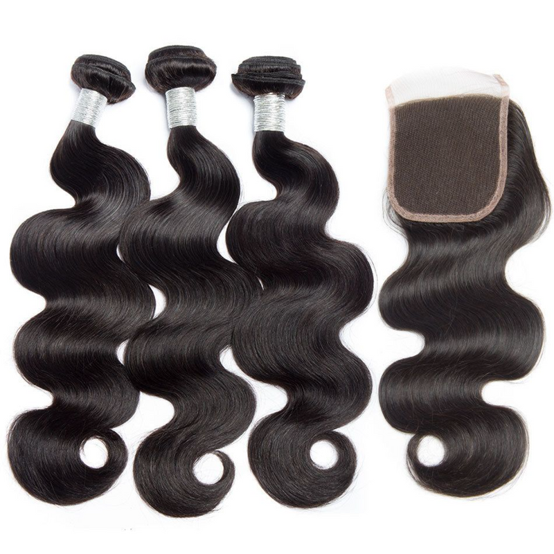 6Bundles With Closure Deal Brazilian Hair deep wave body wave kinky curly loose wave water wave,natural color