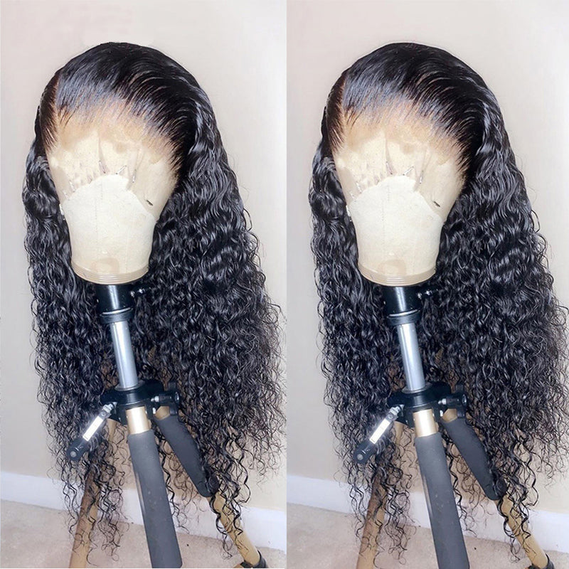 Brazilian Curly Human Hair Wig Remy Hair Glueless 13X4 Lace Front Wigs Pre Plucked Frontal Wigs