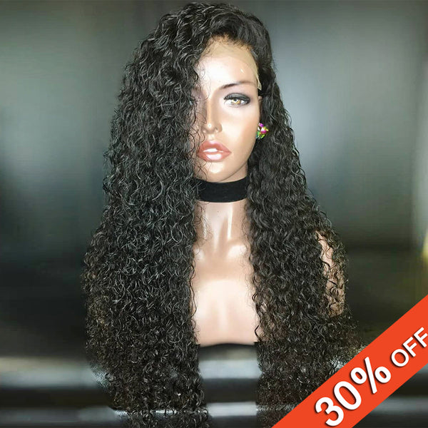 Curly Glueless Full Lace Human Hair Wigs 30 Inch Transparent  Lace Front Wigs For Women Brazilian 150% 180% 130% Density Wig