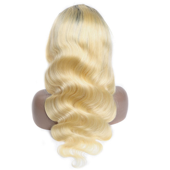 150% Density Remy Brazillian Body Wave Lace Front Wig 1B 613 Ombre Blonde Colored Preplucked Lace Wig Human Hair 130% 180% density Lace Wig