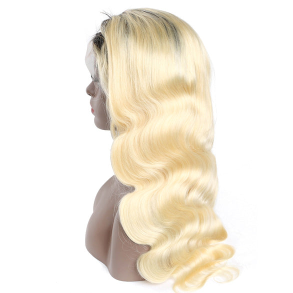 150% Density Remy Brazillian Body Wave Lace Front Wig 1B 613 Ombre Blonde Colored Preplucked Lace Wig Human Hair 130% 180% density Lace Wig