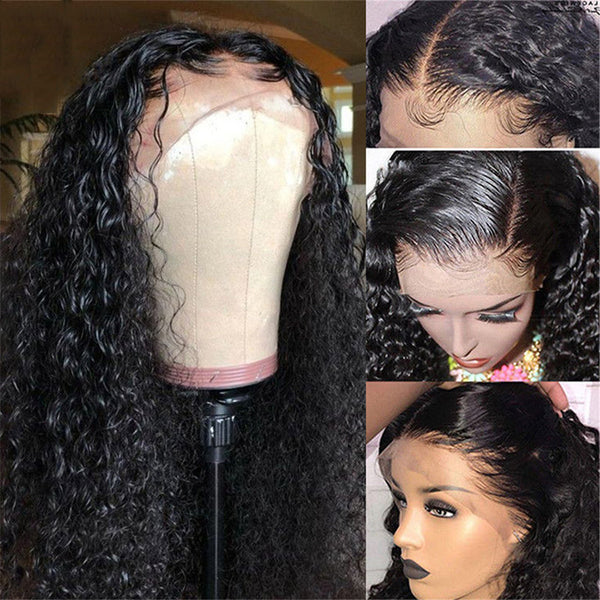 Brazilian Water Wave Wig 13*4 Lace Front Human Hair Wigs Pre Plucked Natural 