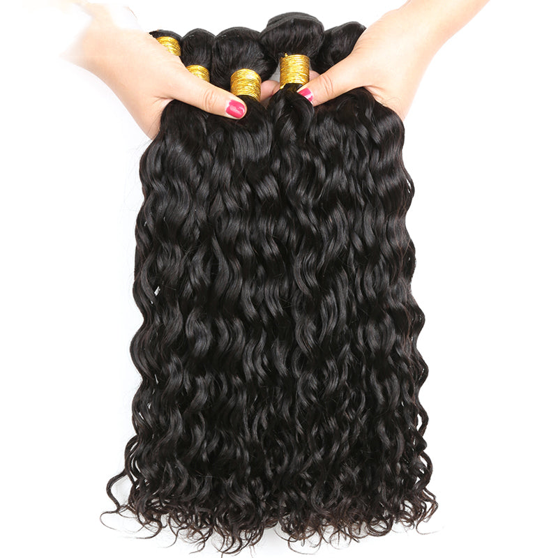 3 4 Bundles Deal Raw Indian Hair Water Wave Bundles Wet And Wavy Human Hair Bundles Remy Hair Extension