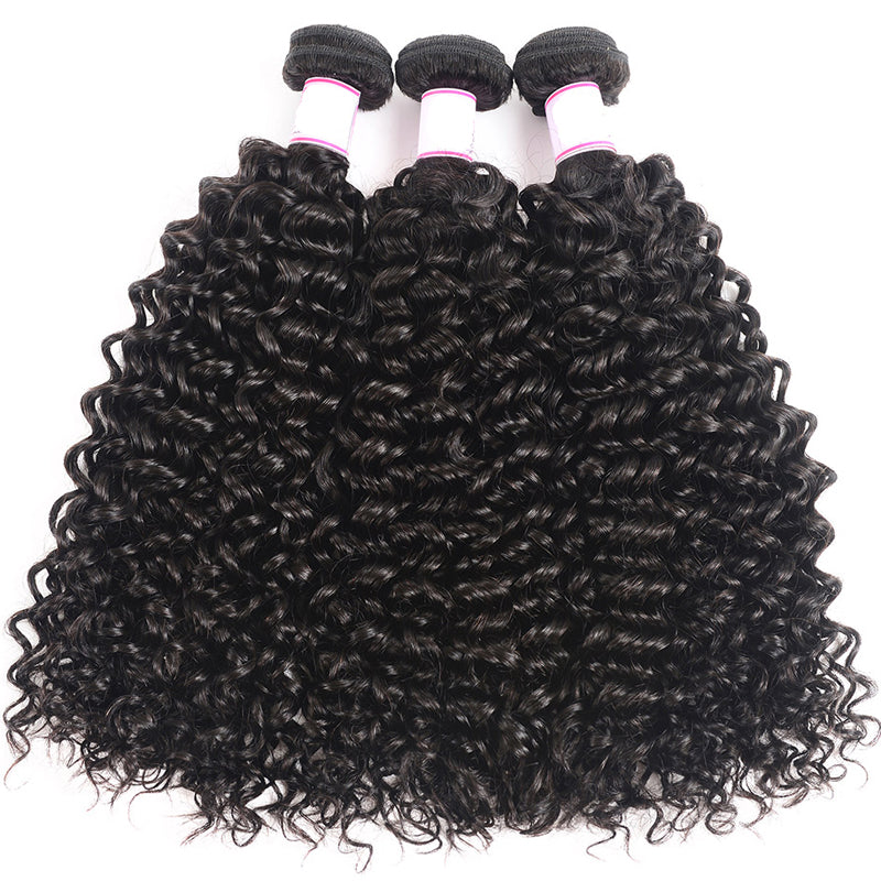 Curly Hair Bundles Remy Human Hair Brazilian Hair Weave Bundles 8-40 Inch Natural Black Human Hair Extension 3/4 Bundle