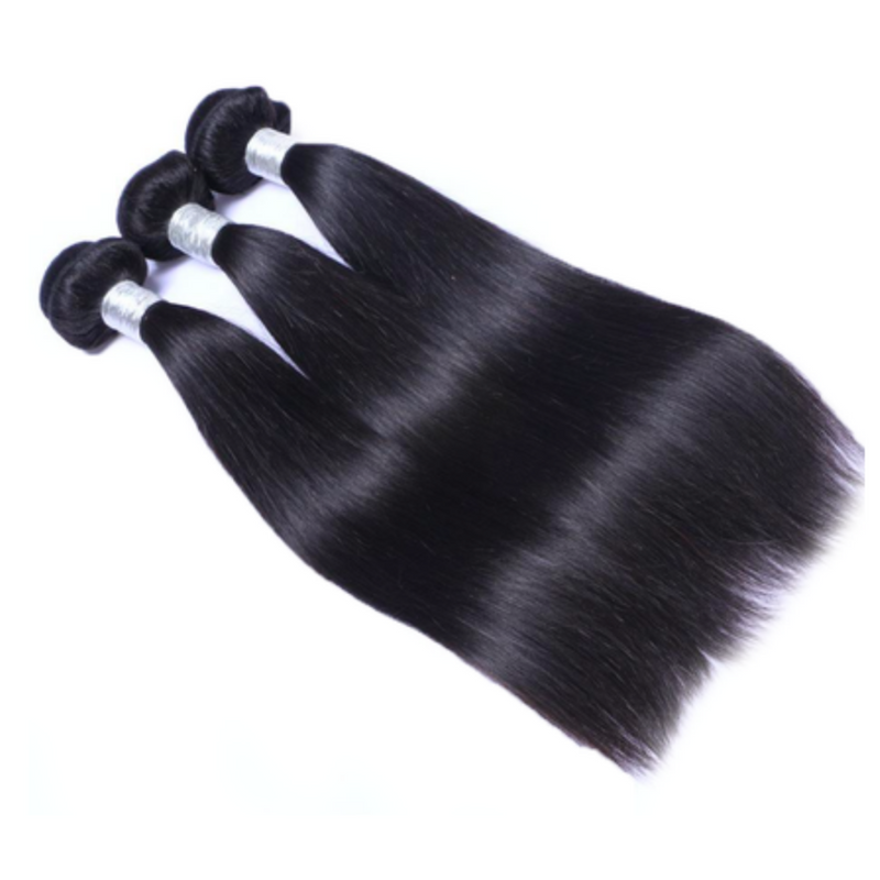 Straight Hair Bundles Brazilian Hair Weave Bundles 100% Human Hair Bundles Natural Color Hair Weave 3/4 Pieces