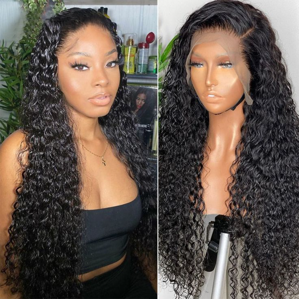 Brazilian Water Wave Wig 13*4 Lace Front Human Hair Wigs Pre Plucked Natural 