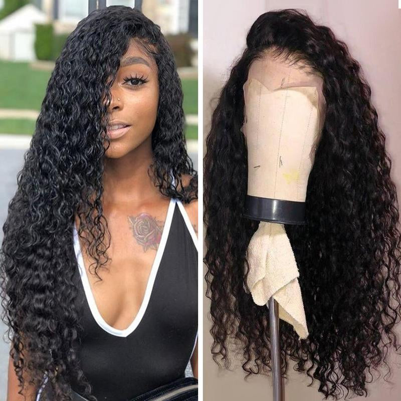 Curly Glueless Full Lace Human Hair Wigs 30 Inch Transparent  Lace Front Wigs For Women Brazilian 150% 180% 130% Density Wig