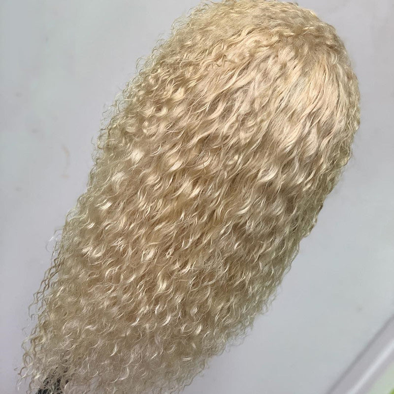 Transparent Full Lace 613 Blonde Curly Wigs malaysian Remy Human Hair Wig Pre Plucked Hair 150% Density