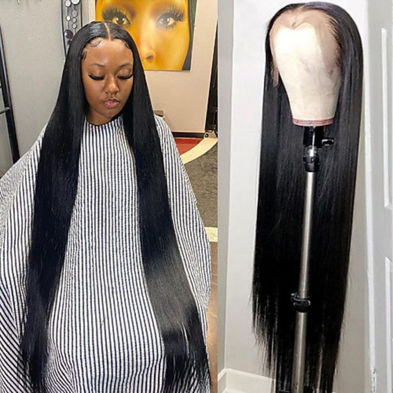 40INCH LONG LACE FRONTAL WIG SILKY STRAIGHT NATURAL COLOR
