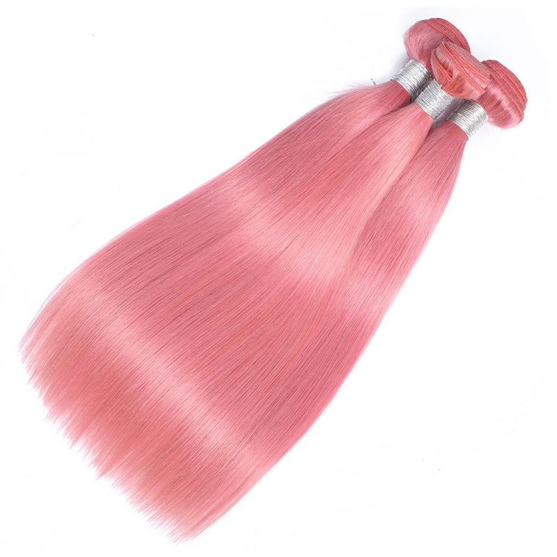 Pink Bundles Straight Peruvian Human Hair Bundle