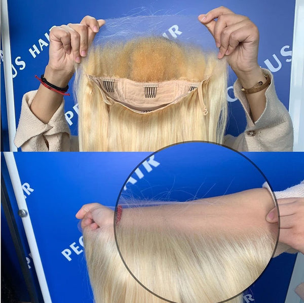 613 Blonde Color Remy Brazilian Straight Lace Front Human Hair Wig Frontal Wigs for Black Women Transparent Lace